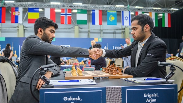 Gukesh, Arjun play out draw in all-Indian battle at FIDE Grand Swiss; Vaishali remains joint-leader among women