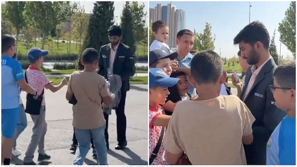 Gukesh aura-farming in Samarkand: Reigning world champion mobbed by fans ahead of FIDE Grand Swiss Round 4