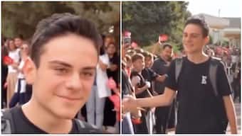 Turkish GM Ediz Gurel receives a hero's welcome on his first day back in school after defeating world champion D Gukesh in the FIDE Grand Swiss. Image credit: Screengrab/Chess.com
