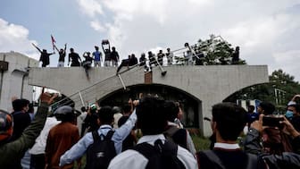 Demonstrators gather at the entrance of the Parliament during a protest against corruption and government’s decision to block several social media platforms, in Kathmandu, Nepal September 8, 2025. (Photo: Navesh Chitrakar/Reuters)