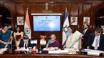 Union Finance Minister Nirmala Sitharaman and Israeli Finance Minister Bezalel Smotrich sign the India-Israel Bilateral Investment Agreement on Monday, September 08, 2025, in New Delhi, India. (Photo: X/Ministry of Finance) 