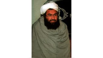 Masood Azhar, the leader of Jaish-e-Mohammad, arrives at a reception in Rawalpindi, Pakistan, on March 2, 2000. (Photo: BK Bangash/AP)