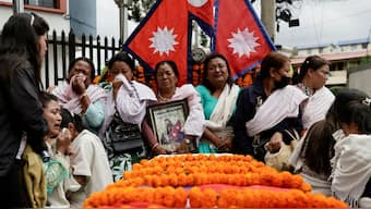 Family members of Binod Maharjan, who died in Nepal's anti-corruption protests in September 2025 that toppled the government, mourn next to the coffin carrying his body in Kathmandu, Nepal, on September 16, 2025. (Photo: Navesh Chitrakar/Reuters)