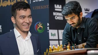 Uzbekistan GM Nodirbek Abdusattorov reacted to his viral video about D Gukesh. Images: FIDE
