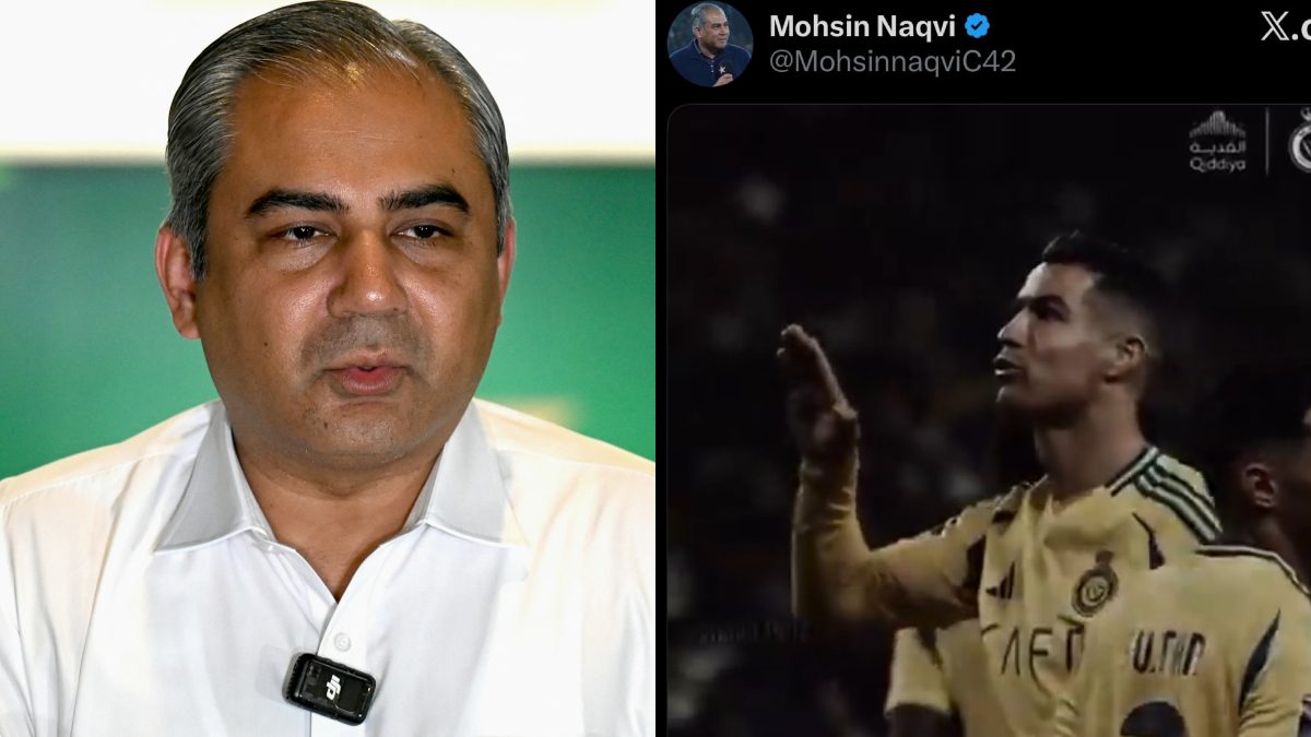 Mohsin Naqvi tried mocking India by promoting the jet-downing gesture. Images: AFP/Mohsin Naqvi/X
Mohsin Naqvi tried mocking India by promoting the jet-downing gesture. Images: AFP/Mohsin Naqvi/X