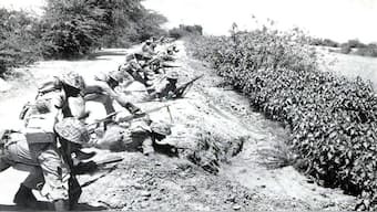 Pakistani soldiers take cover near a canal during the Indian invasion of Pakistan's Punjab province in September 1965. Wikimedia CommonsPakistani soldiers take cover near a canal during the Indian invasion of Pakistan's Punjab province in September 1965. Wikimedia Commons