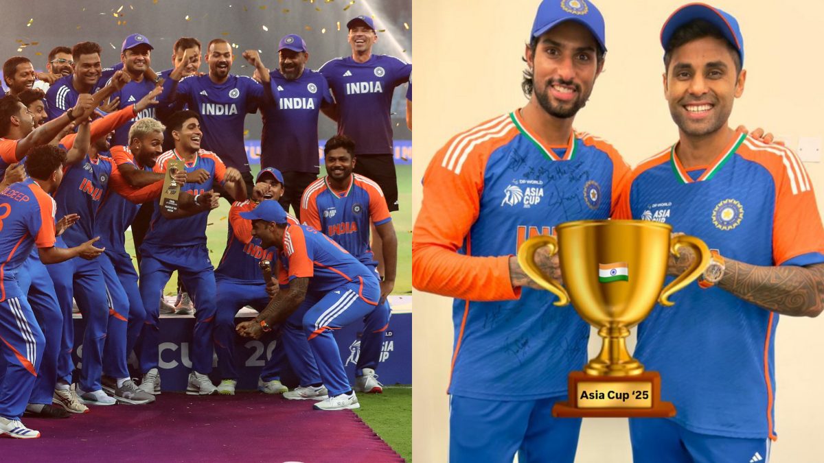 No trophy? No problem: Indian players hoist imaginary cup, use emojis to celebrate Asia Cup victory No trophy? No problem: Indian players hoist imaginary cup, use emojis to celebrate Asia Cup victory