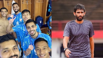 Indian football team won bronze medal in CAFA Nations Cup 2025 despite being the second-lowest ranked side. Images:  Nikhil Prabhu/Instagram/AIFF
