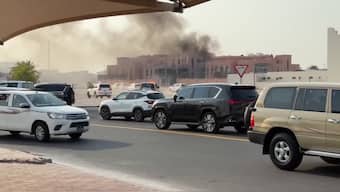 Smoke rises after several blasts were heard in Doha, Qatar, September 9, 2025. File Image/Reuters