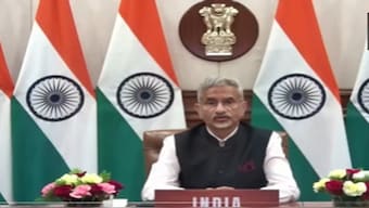 External Affairs Minister S Jaishankar addresses the Brics Summit on Monday. ANI
