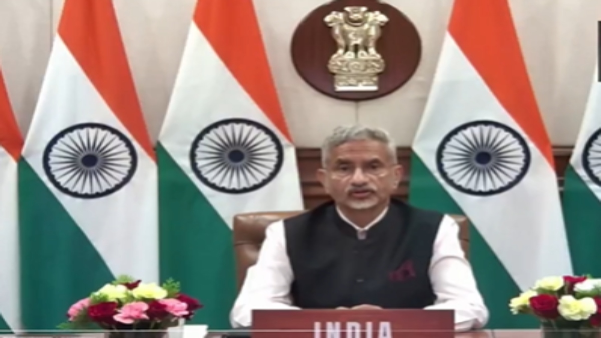External Affairs Minister S Jaishankar addresses the Brics Summit on Monday. ANI External Affairs Minister S Jaishankar addresses the Brics Summit on Monday. ANI