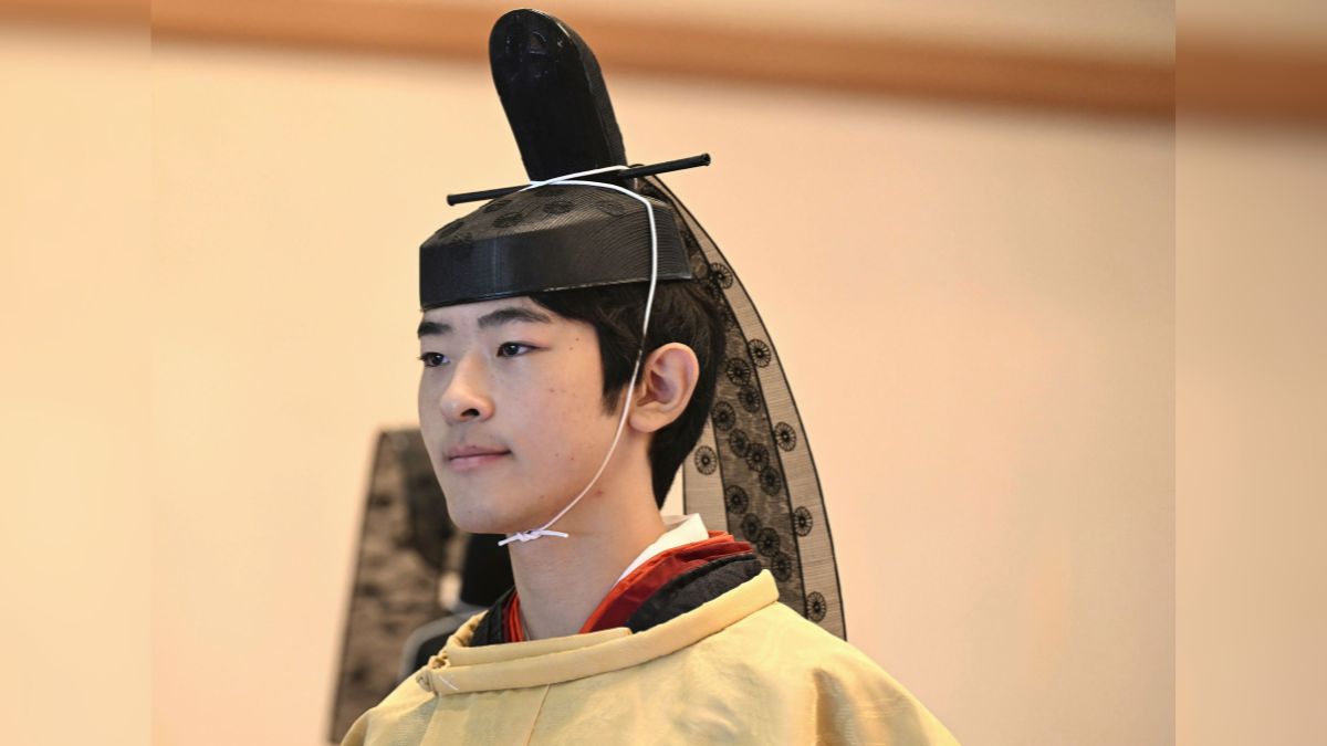 Japanese Prince Hisahito is seen in ceremonial attire during his coming-of-age rites in the Imperial Palace on his 19th birthday in Tokyo on Saturday, September 6, 2025. File Image/Kyodo News via AP Japanese Prince Hisahito is seen in ceremonial attire during his coming-of-age rites in the Imperial Palace on his 19th birthday in Tokyo on Saturday, September 6, 2025. File Image/Kyodo News via AP