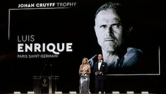 PSG coach Luis Enrique did not attend the Ballon d’Or 2025 to collect the Johan Cruyff Trophy. Image: Reuters
