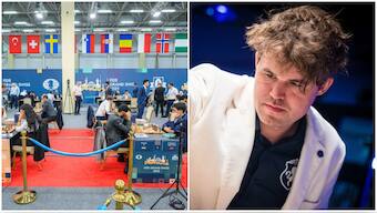Magnus Carlsen heaped praise on Yagiz Erdogmus for his performance so far at the 2025 FIDE Grand Swiss in Samarkand. Image credit: FIDE/Freestyle Chess