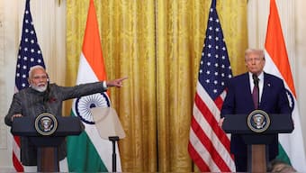 Indian Prime Minister Narendra Modi gestures during a joint press conference with US President Donald Trump at the White House in Washington, DC, US, February 13, 2025. File Image/Reuters