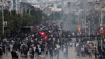 Demonstrators gather near the parliament during a protest against corruption and the government's decision to block several social media platforms, in Kathmandu, Nepal, September 8, 2025. File Image/Reuters