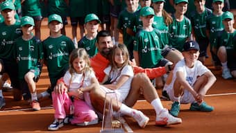 Novak Djokovic's children, Stefan and Tara, have started schooling in a new country. Image: Reuters
