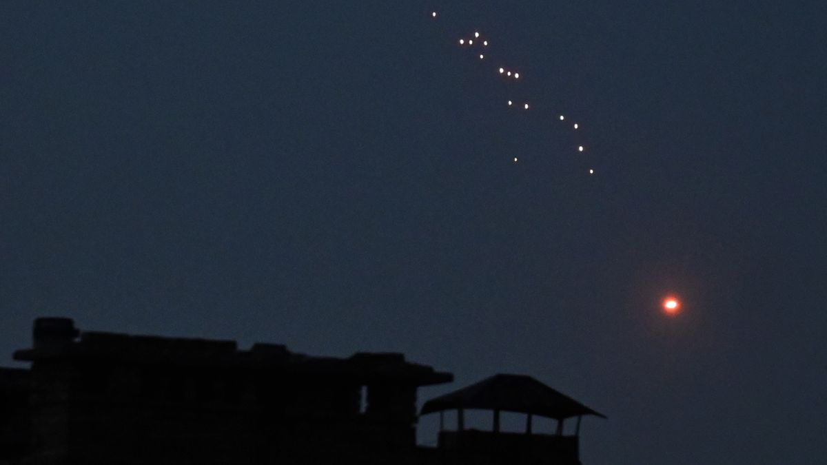 The Ukrainian air defence fires at Russian drones above Kyiv during overnight during mass drone and missile strikes on Ukraine on September 20, 2025, amid the Russian invasion of Ukraine. Image- AFP The Ukrainian air defence fires at Russian drones above Kyiv during overnight during mass drone and missile strikes on Ukraine on September 20, 2025, amid the Russian invasion of Ukraine. Image- AFP