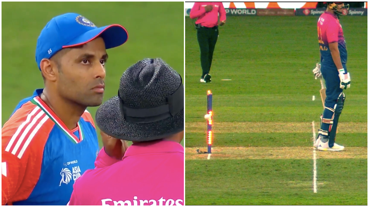 India captain Suryakumar Yadav decided to withdraw his appeal after UAE's Junaid Siddique was caught short of his crease thanks to Sanju Samson's presence of mind. Image credit: Screengrab/SonyLIV India captain Suryakumar Yadav decided to withdraw his appeal after UAE's Junaid Siddique was caught short of his crease thanks to Sanju Samson's presence of mind. Image credit: Screengrab/SonyLIV