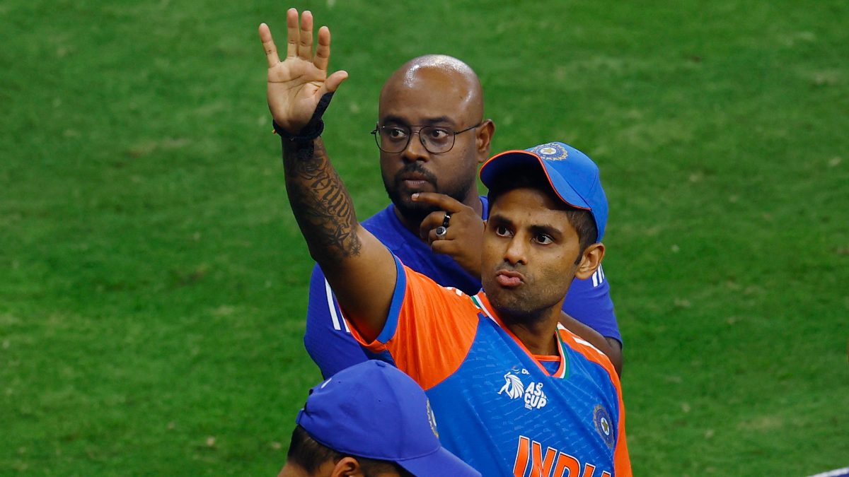 Suryakumar Yadav expressed surprise at the Asian Cricket Council not handing over the Asia Cup trophy to the Indian team despite winning against Pakistan in the final. Image: Reuters
Suryakumar Yadav expressed surprise at the Asian Cricket Council not handing over the Asia Cup trophy to the Indian team despite winning against Pakistan in the final. Image: Reuters