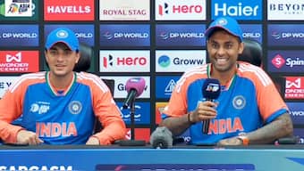 Suryakumar Yadav made easy work of a tough question from a Pakistan journalist in his own inimitable style. Image: ACC
