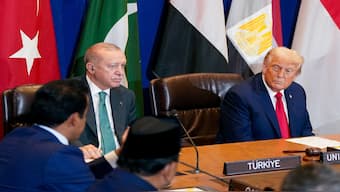 US President Donald Trump and Turkey's President Tayyip Erdogan attend a multilateral meeting during the 80th United Nations General Assembly, in New York City, New York, US, on September 23, 2025. Reuters File