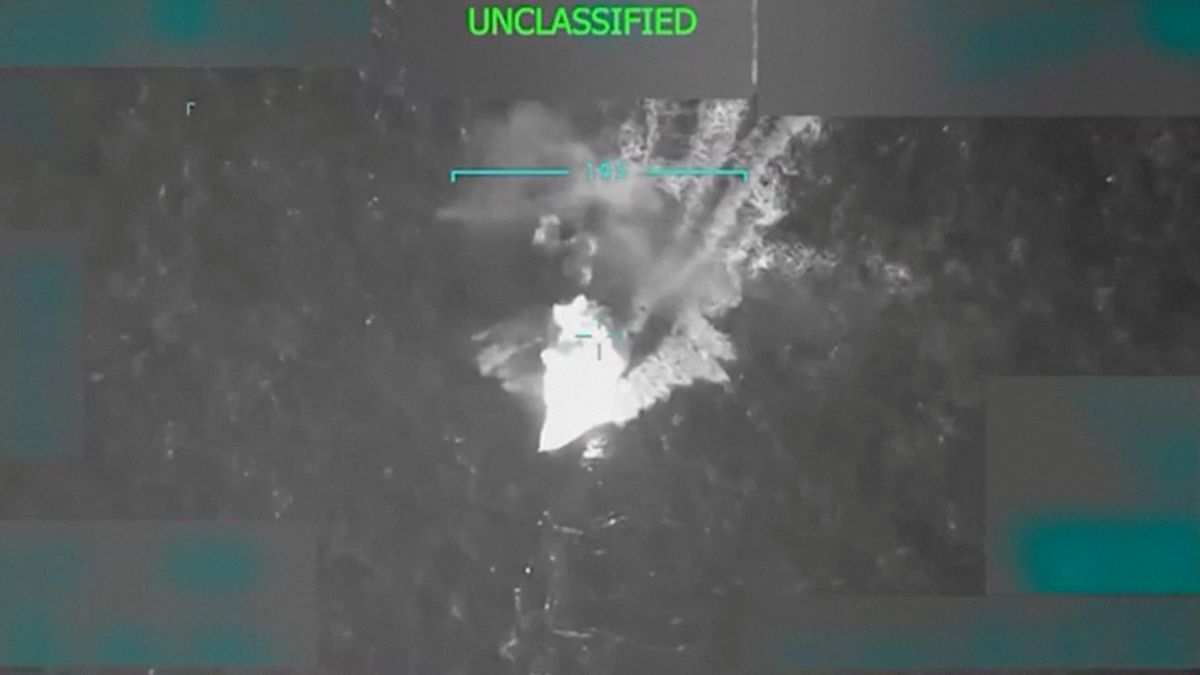 A vessel, which US President Donald Trump said was transporting illegal narcotics and heading to the US, is struck by the US military as it navigates in the southern Caribbean, in this still image obtained from video posted by US President Donald Trump on Truth Social and released September 2, 2025. A vessel, which US President Donald Trump said was transporting illegal narcotics and heading to the US, is struck by the US military as it navigates in the southern Caribbean, in this still image obtained from video posted by US President Donald Trump on Truth Social and released September 2, 2025.