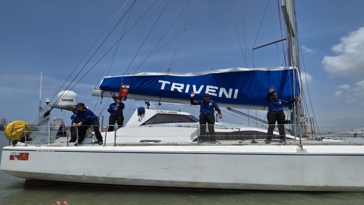Nari Shakti sets sail: 10 women officers from 3 forces on historic voyage around the world Nari Shakti sets sail: 10 women officers from 3 forces on historic voyage around the world