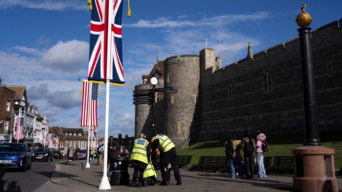 Thames Valley Police officers from their Specialist Search Unit carry out security searches in Windsor ahead of the state visit by US President Donald Trump, September 12, 2025. File Image/Pool via Reuters Thames Valley Police officers from their Specialist Search Unit carry out security searches in Windsor ahead of the state visit by US President Donald Trump, September 12, 2025. File Image/Pool via Reuters