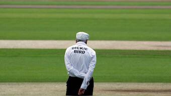Umpire Dickie Bird during an unofficial match in 2007. Image: Reuters 