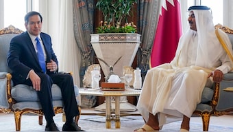 US Secretary of State Marco Rubio meets with Qatar's Emir Sheikh Tamim bin Hamad al-Thani at the Amiri Diwan in Doha on September 16, 2025. AFP 