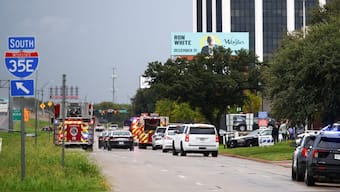 Law enforcement and emergency personnel respond near the scene of a shooting at a US Immigration and Customs Enforcement (ICE) detention facility in Dallas, Texas, on September 24, 2025. AFP