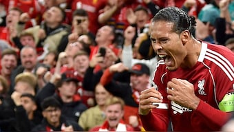 Virgil van Dijk's injury time goal gave Liverpool a 3-2 win over Atletico Madrid. Image: Reuters