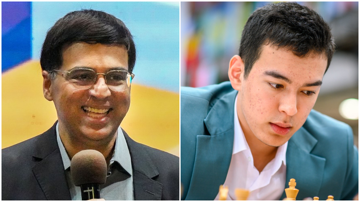 Legendary Indian Grandmaster Viswanathan Anand chose to play down Nodirbek Abdusattorov's viral claim on reigning world champion D Gukesh. Image credit: PTI/FIDE Legendary Indian Grandmaster Viswanathan Anand chose to play down Nodirbek Abdusattorov's viral claim on reigning world champion D Gukesh. Image credit: PTI/FIDE