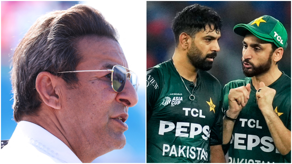 Wasim Akram slammed Haris Rauf for being a "run machine" as the senior Pakistan pacer conceded 50 runs in 3.4 overs in the Asia Cup final against India. Image: AFP/AP Wasim Akram slammed Haris Rauf for being a "run machine" as the senior Pakistan pacer conceded 50 runs in 3.4 overs in the Asia Cup final against India. Image: AFP/AP