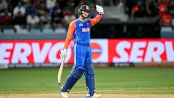 Abhishek Sharma scored his fifty off just 25 balls. Image: AFP