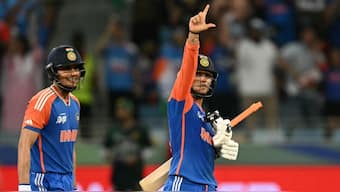 Abhishek Sharma is on the verge of rewriting record books as India take on Pakistan in Asia Cup final. Image: AFP