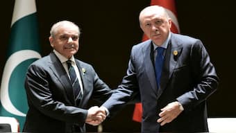 Pakistan's Prime Minister Shehbaz Sharif and Turkish President Tayyip Erdogan. If an Arab-Islamic Nato does turn to reality, the participation of Pakistan and Turkey in it could have implications for India. File image/Reuters
