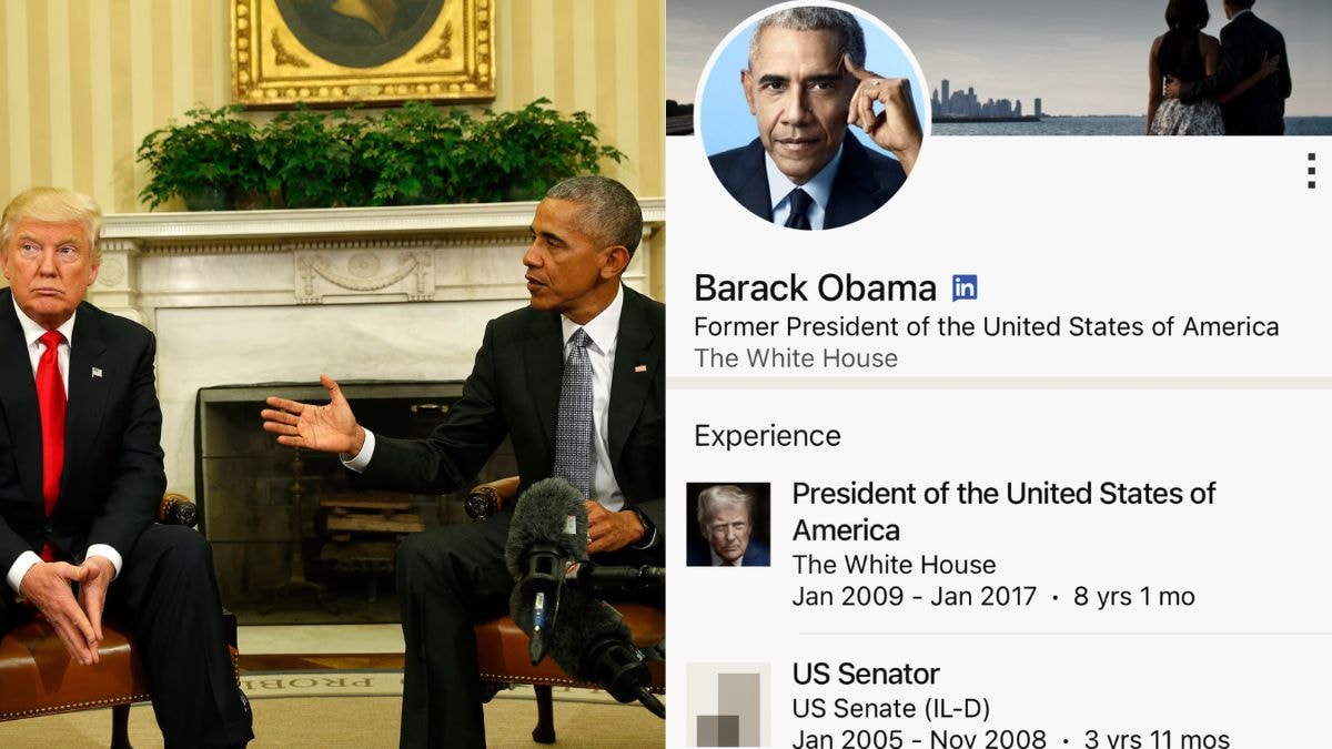 Why Obama’s LinkedIn page has a photo of Trump