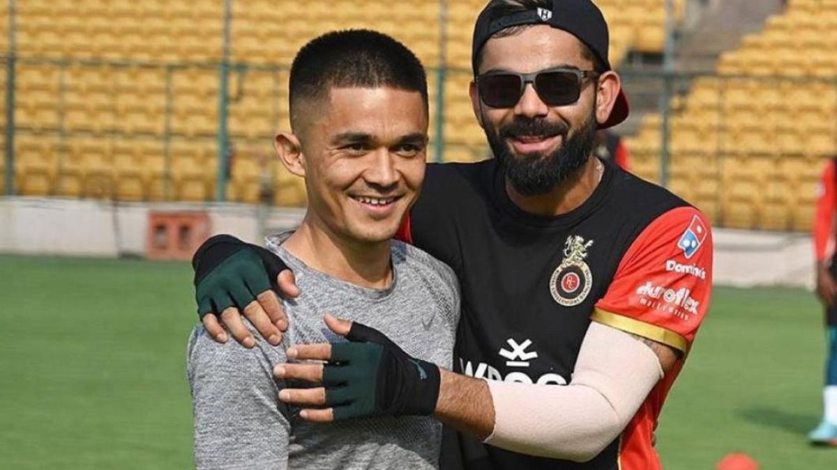 Virat Kohli and Sunil Chhetri share a close bond. Image: RCB Virat Kohli and Sunil Chhetri share a close bond. Image: RCB