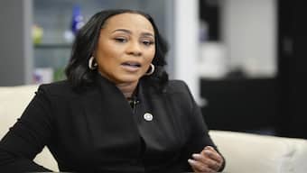 Fani Willis, District Attorney of Fulton County speaks to the Associated Press on Tuesday, Oct. 22, 2024, in Atlanta. AP