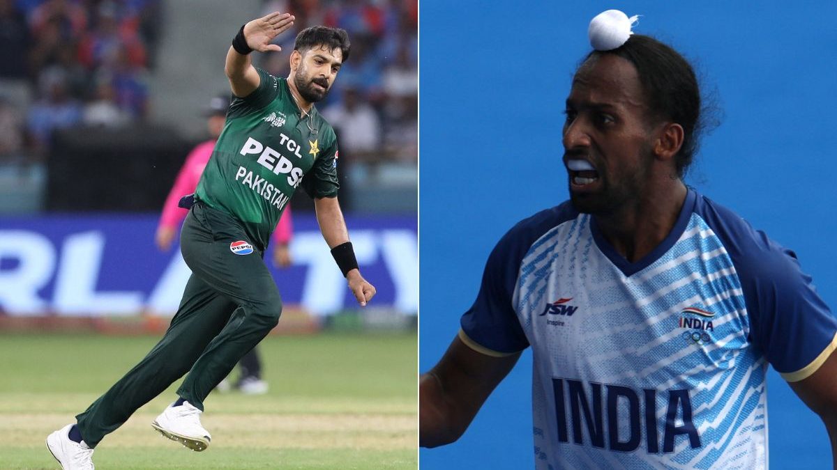 Hardik Singh mocks Haris Rauf's gesture as he claims there is no rivalry with Pakistan. Image: Reuters/AFP Hardik Singh mocks Haris Rauf's gesture as he claims there is no rivalry with Pakistan. Image: Reuters/AFP