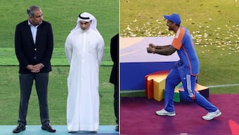 The Indian team refused to take the trophy from Mohsin Naqvi. Image: Reuters