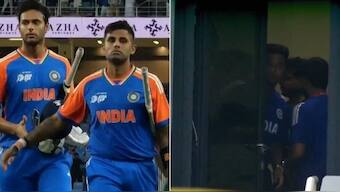 Pakistan team waited to shake hands with Indian players but nobody came. Image: SonyLiv