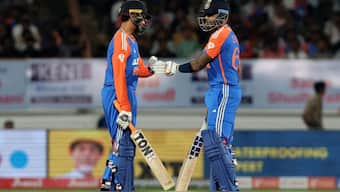 Abhishek Sharma and Suryakumar Yadav in action during a T20 game. Image: Reuters