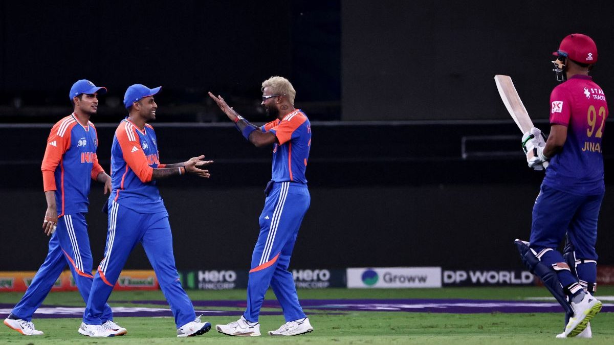 India's players celebrate after the dismissal of UAE's Junaid Siddique during the Asia Cup 2025. Image: AFP India's players celebrate after the dismissal of UAE's Junaid Siddique during the Asia Cup 2025. Image: AFP