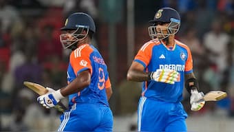 Sanju Samson may get dropped from India's playing XI against UAE to include Shubman Gill. Image: PTI
