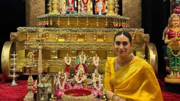 Navratri 2025: Karisma Kapoor shares her traditional look with fans on the occasion, dons a yellow saree