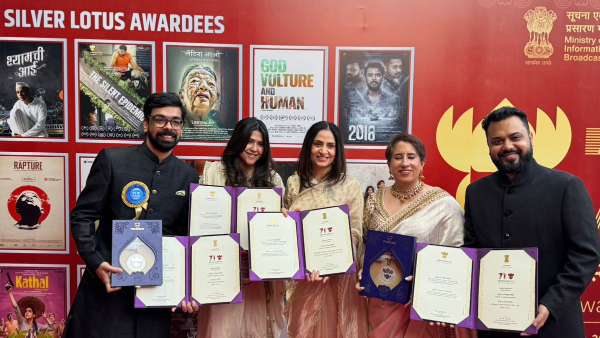 Netflix's 'Kathal: A Jackfruit Mystery' produced by Sikhya Entertainment and Balaji Telefilms, celebrated as Best Hindi Film at the 71st National Film Awards ceremony Netflix's 'Kathal: A Jackfruit Mystery' produced by Sikhya Entertainment and Balaji Telefilms, celebrated as Best Hindi Film at the 71st National Film Awards ceremony