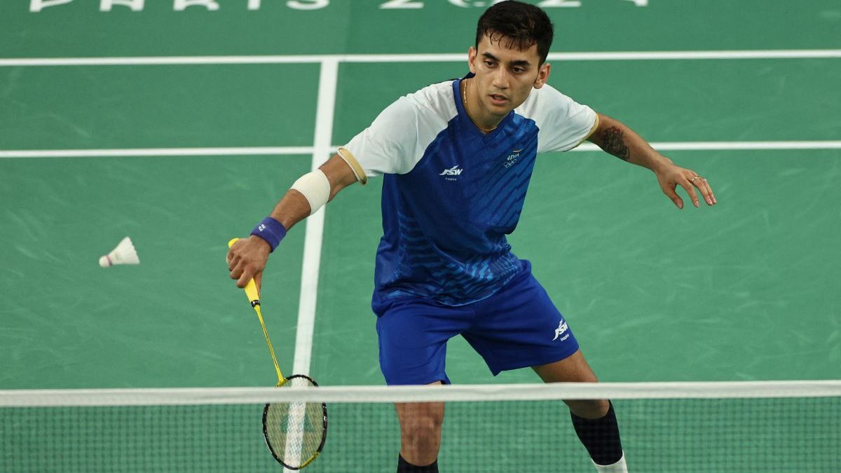 Lakshya Sen of India in action during a match in Olympics 2024. Image: Reuters Lakshya Sen of India in action during a match in Olympics 2024. Image: Reuters